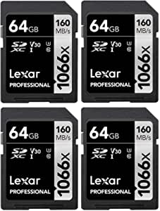 Lexar LSD1066064G 64GB SDXC 1066X Memory Card - (4-Pack)