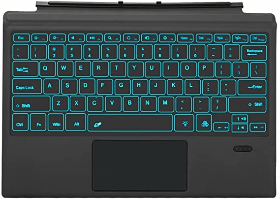 Surface Pro 7 Wireless Bluetooth Keyboard with Touchpad 7 Color Backlit Rechargeable Battery Detachable Keyboard for Microsoft Surface Pro 3/4/5/6/7