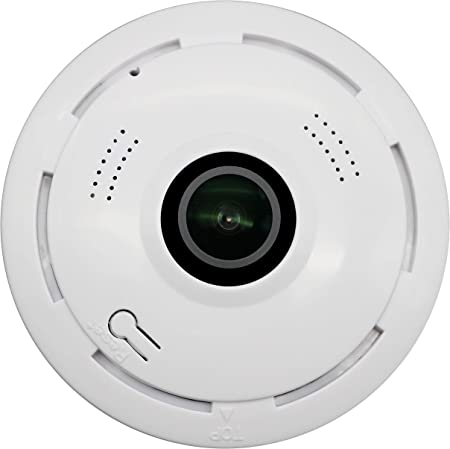 V380 1080P Fisheye Wireless WiFi IP CCTV Camera 2 Way Audio with Night Vision & Motion Detection (White)