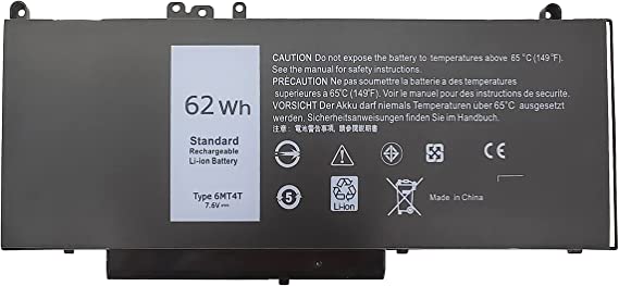 CYDZ 6MT4T 62W 7.6V Laptop Battery Compatible with Dell Latitude 5470 E5470 155570 E5570 3510 M3510 7V69Y, TXF9M, 79VRK, 07V69Y, 0HK6DV, 079VRK, 0TXF9M