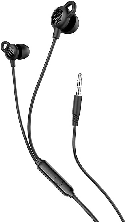 HOCO M89 - Comfortable Universal wired Earphone with Mic (Length: 1.2m, Plug: 3.5mm) single-button control Compabitle with iPhone Samsung Xiaomi Oppo - Black