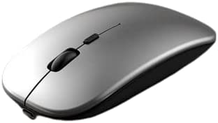 Wireless Mouse, Rechargeable Mouse for MacBook pro/MacBook air/Laptop/iMac/iPad/pc Slim Silent Mouse 2.4G Portable Mobile Optical Office Mouse (Grey)