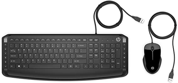 HP Pavilion Wired Keyboard and Mouse 200 (Black, 9DF28AA)