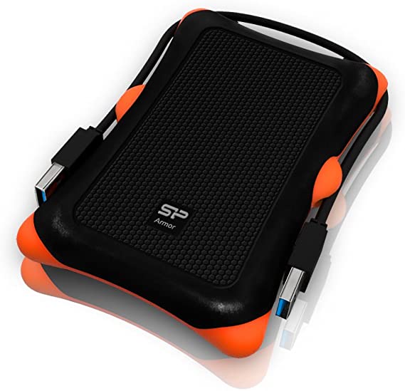 Silicon Power 1 TB External Portable Hard Drive Rugged Armor A30 Shockproof 2.5-Inch USB 3.0, Military Grade MIL-STD-810G, Black