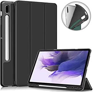 KuRoKo Samsung Galaxy Tab S8 Ultra 14.6 Inch Tablet Case with Pen Holder- Ultra Slim TPU Backshell Folio Stand Cover for Galaxy Tab S8 Ultra 14.6(-X900/ X906) (Black)