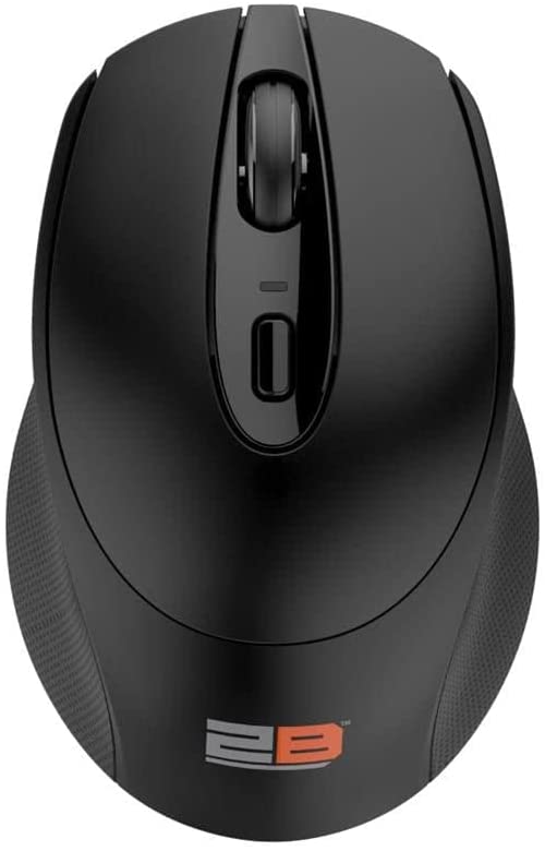 2B (MO186) Rechargeable 2.4GHz Bluetooth Mouse 800-1200-1600-2400 DPI - Black