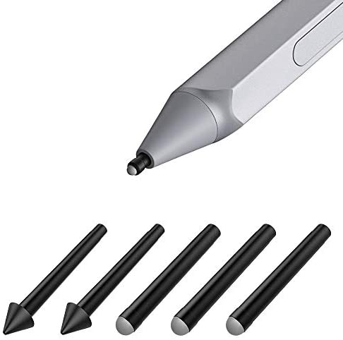 TiMOVO Pen Tips for Surface Pen, (5 Pack, HB/HB/HB/2H/2H Type) Original Surface Pen Tips Replacement Kit Fit Surface Pro 2017 Pen (Model 1776) and Surface Pro 4 Pen - Black