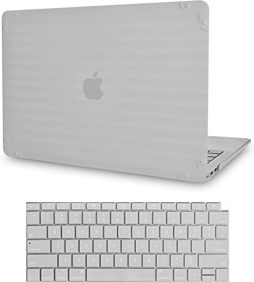 KECC Laptop Case Compatible with MacBook Air 13" Retina (2020/2019/2018, Touch ID) w/Keyboard Cover Plastic Hard Shell Case A1932 2 in 1 Bundle (Silver Luggage)