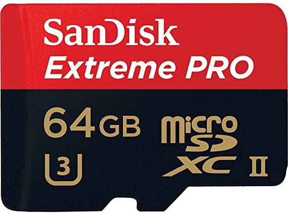 SanDisk Extreme PRO 64 GB up to 275MB/s UHS-II Class 10 U3 microSDXC Memory Card with USB 3.0 Reader