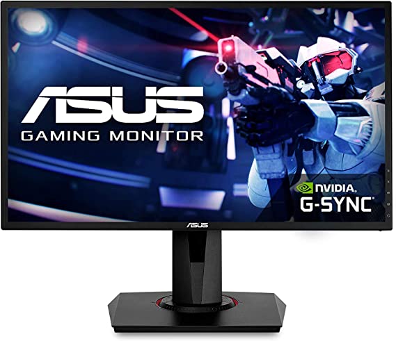 ASUS 24" 1080P Gaming Monitor (VG248QG) - Full HD, 165Hz (Supports 144Hz), 0.5ms, Extreme Low Motion Blur, Speaker, Adaptive-Sync, G-SYNC Compatible, VESA Mountable, DisplayPort, HDMI, DVI-D, Black