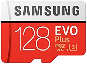 Samsung MB-MC128GA/EU EVO Plus micro SD card, 128 GB, UHS-I, Class U3, up to 100 MB/s reading speed, 90 MB/s writing speed. SD adapter included