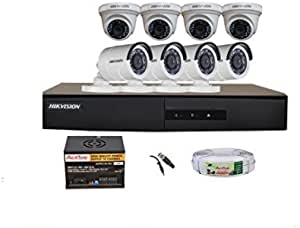 Hikvision Tubros HD 2MP 8 CCTV Cameras and 16 Ch. Full HD All Accessories DVR Kit