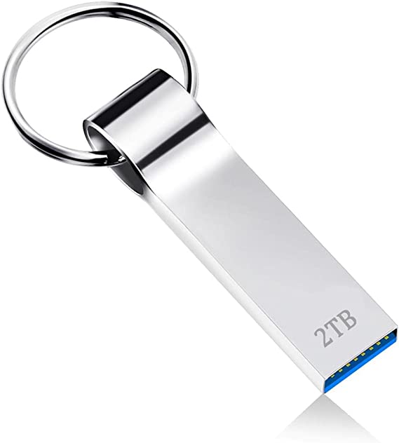 greykey USB Flash Drive 2TB High Speed USB 3.0 Flash Drive Metal USB Drive 2000GB Waterproof Thumb Drive Portable Memory Stick, External Data Storage Jump Drive for PC/Laptop, with Keychain (2000gb)