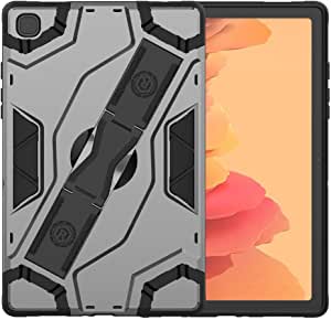 Escort Case Compatible with Samsung Galaxy Tab A7 10.4 Inch 2020 (SM-T500 / T505), Heavy Duty Rugged Shockproof PC&TPU Armor Bumper Portable Hand Strap & Stand Hybrid Cover Black