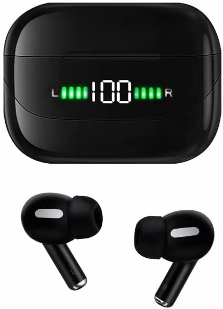 Wireless Earbuds for Pro300 Touch Control Bluetooth Earphones with Digital Display In-Ear Headphones for IOS/Android, black