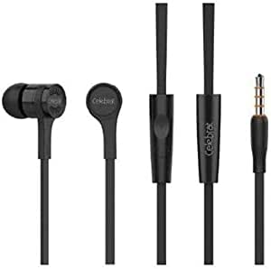 Set Of 2 Celebrat Sky-1 Deep Bass Wired Earphone With Microphone - Black