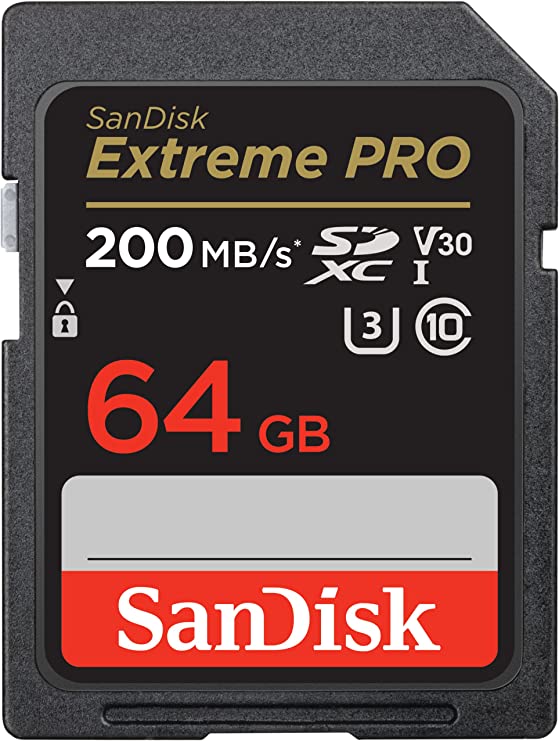 SanDisk Extreme Pro SD UHS I 64GB Card for 4K Video for DSLR and Mirrorless Cameras 200MB/s Read & 90MB/s Write, Lifetime Warranty