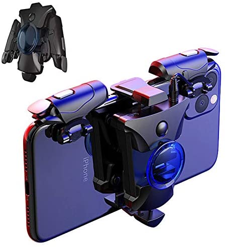 AccLoo Mobile Controller, 16 Shots per Second Shooting Triggers Game Controllers, Auto High Frequency Click with L1/R1 Joystick Gamepad for PUBG/Fortnite/Call of Duty, Compatible with Android & iOS