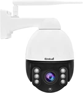 JideTech 5MP PTZ WiFi IP Camera Outdoor, 1920P HD Wireless Security Surveillance Camera with 4X Zoom, 2-Way Audio, Night Vision, Smart Detection Alarm