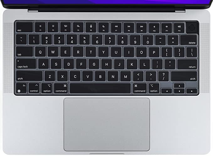 Keyboard Cover for MacBook Pro 14 inch 2021 Model A2442 & MacBook Pro 16 inch 2021 Model A2485 M1 Max / Pro Chip, MacBook Pro 14 inch 2021 Keyboard Skin Protector - Black