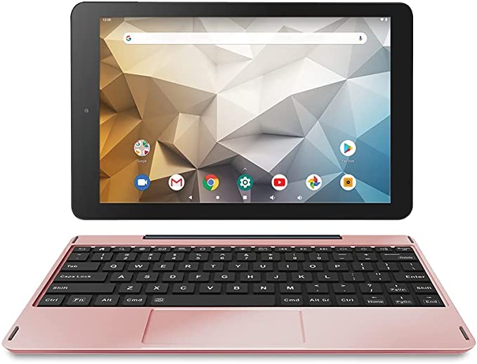 RCA 10 Atlas pro 2 in 1 laptop & tablet Quad-Core GPS - HD Touchscreen WiFi Bluetooth with Detachable Keyboard Android 9 Pie RoseGold-Marble