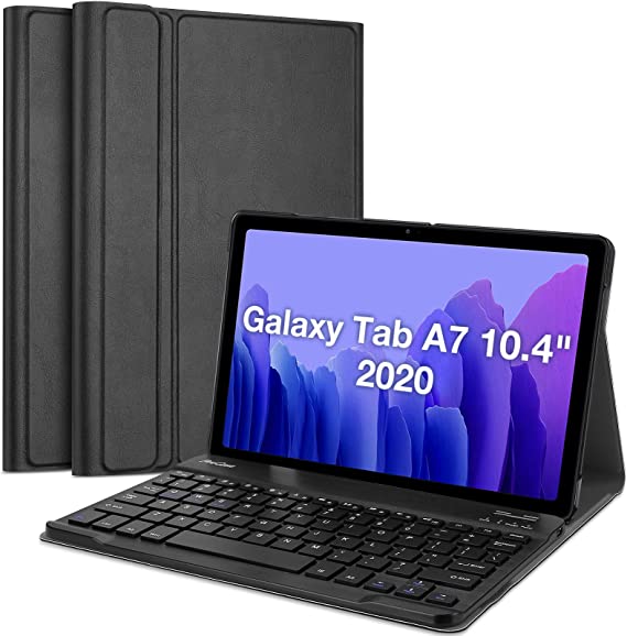 ProCase Galaxy Tab A7 10.4 Inch 2020 Keyboard Case(-T500 T505 T507), Slim Shell Cover with Magnetically Detachable Wireless Keyboard for Galaxy Tab A7 10.4" 2020 –Black