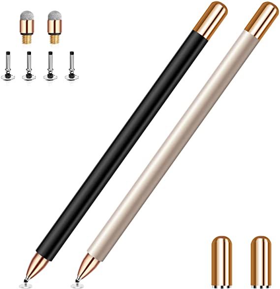 Stylus for iPad Pencil, MEKO Universal Disc Stylus Pens for All Touch Screen Devices Including Smart Phones, Computers, Tablets (2-Packs Stylus Pen with Acessories)