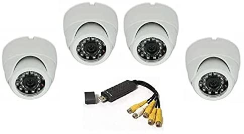 DVR Full System 4 Channel Security System USB2 With 4 HD CCTV Dome Camera 1/4 Cmos 700TVL 24LED Night vision , 2724287579919