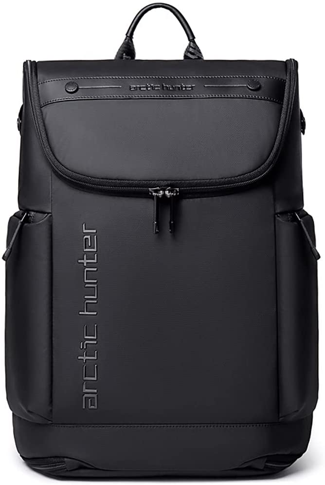 Arctic Hunter Waterproof Polyester 180 Degree Flat Open 15.6 inch Unisex Travel Laptop Backpack (Black), Black, Daypack Backpacks