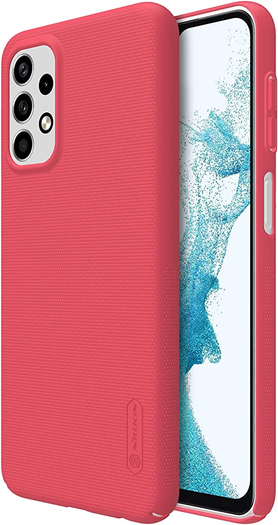 Nillkin Case for Samsung Galaxy A23 A 23 4G (6.6" Inch) Super Frosted Hard Back Dotted Grip Cover PC Red Color