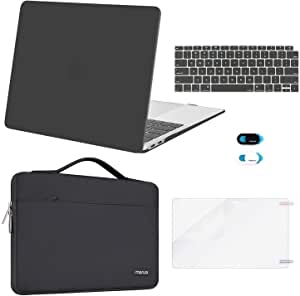 MOSISO Compatible with MacBook Air 13 inch Case 2022 2021 2020 2019 2018 Release A2337 M1 A2179 A1932 Retina Display, Plastic Hard Shell&Bag&Keyboard Skin&Webcam Cover&Screen Protector, Space Gray