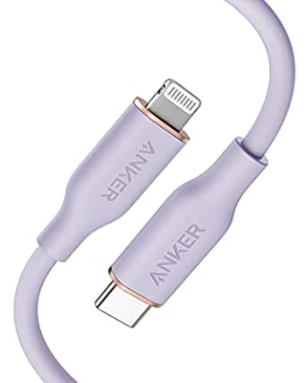 Anker USB-C to Lightning Cable, 641 Cable (Lilac Purple, 3ft), MFi Certified, Powerline III Flow Silicone Fast Charging Cable for iPhone 13 13 Pro 12 11 X XS XR 8 Plus (Charger Not Included)