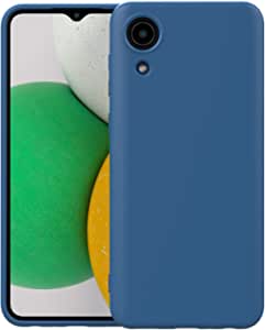 Foluu Silicone Case for Samsung Galaxy A03 Core, Liquid Gel Rubber Bumper Case with Soft Microfiber Lining Cushion Slim Hard Shell Shockproof Protective Cover for Samsung Galaxy A03 Core (Blue)