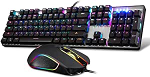 Motospeed CK888 Mechanical Gaming Keyboard and Mouse Combo-NKRO Blue Switch 104 Key