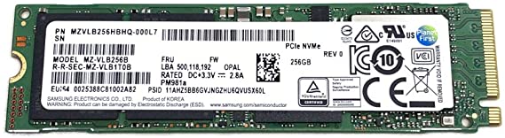 Samsung SSD 256GB PM981a M.2 2280 PCIe Gen3 x4 NVMe MZVLB256HBHQ SED Opal Solid State Drive