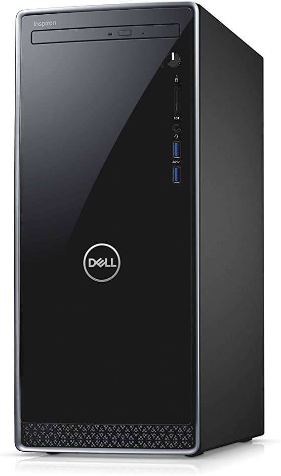 Dell Inspiron 3000 Desktop with a Wired Mouse and UK Keyboard - (Black/Silver Trim) (Intel Core i5-9400, 8 GB RAM, 256 GB SSD + 1 TB HDD, Disk Drive, Windows 10)