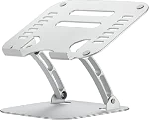 Cevadama Adjustable Laptop Stand for 10-15.6” MacBook Air Computer Notebook, Aluminum Foldable Laptop Desk Stand Riser, Silver