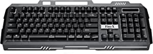 Fire.X FX-2000 Keyboard Gaming 7 Color Mixing light effect RGB 104 Keys Arabic And English - Black