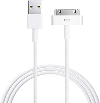 iPad Cable, 6ft White 30 Pin to USB Cable High Speed Sync Charging Cord Cables for iPhone 4/4s, iPhone 3G/3GS, iPad 1/2/4, iPod（White）