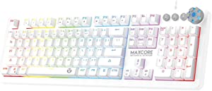 Fantech Mk852 Maxcore RGB Mechanical Gaming Keyboard | Blue Switch | With customization software | Space Edition White