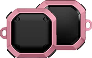 KIQ Premium Protection Case Cover Anti-Scratch Full-Body Slim for Samsung Galaxy Buds Live 2020/ Pro 2021 / Buds 2 (2021) (Black/Hot Pink)