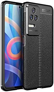 Xiaomi Redmi K50 Pro, Premium quality Case From GrabMobily -, Leather Pattern Shockproof Cover Durable Ultra Thin Carbon Fiber Brushed Protection Case -Slip-Resistant - Original New cover - Black