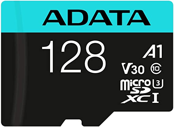 ADATA Premier Pro 128GB MicroSDXC UHS-I U3 V30 Class 10 A2 MircoSD Memory Card with Adapter AUSDX128GUI3V30SA2-RA1