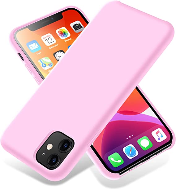 LZEB Silicone Case Compatible with iPhone 11 Case 6.1 inch, Liquid Silicone Phone Case (with Microfiber Lining) Full Body Thickening Design for iPhone 11 6.1 2019 (Bright Powder)