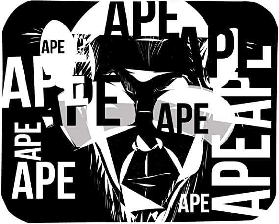 Art Ape Print 22 X 18 Cm Mouse Pad For Pc & Laptop, Black/white