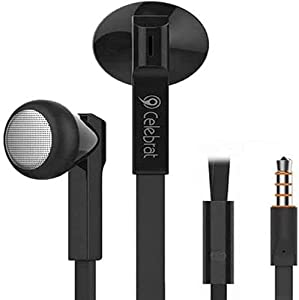 Set Of 2 Celebrat D4 Sport Super Bass Wired Earphone With Microphone - Black