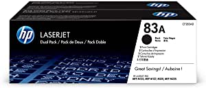 dual pack hp 83a black toner cartridge (cf283a)