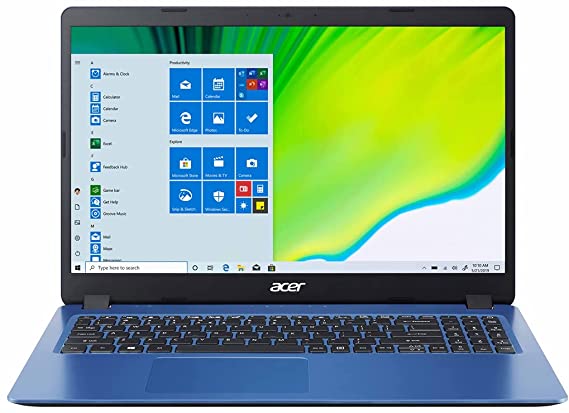 Acer Aspire 3 A315-56-3366 Laptop, 15.6 Inch HD, Intel Core i3-1005G1, 1 TB HDD, 4 GB RAM, Intel UHD Graphics, Windows - Blue