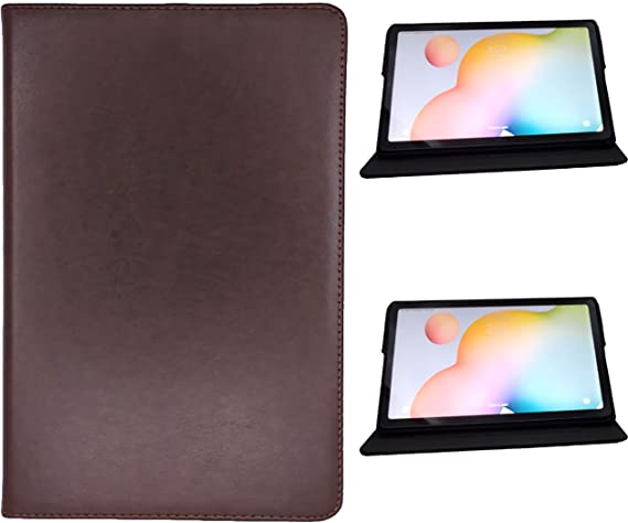 Flip Leather Case For Samsung Galaxy Tab S7 Plus (T970 - T976B) (2020) (12.4 inch) - Brown