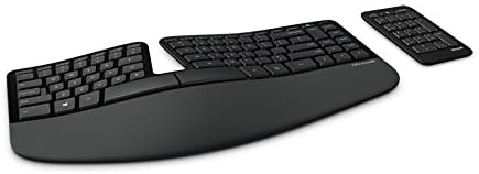 Microsoft Sculpt Ergonomic Keyboard and Numeric Pad, UK Layout (Business Packaging) - Monotone